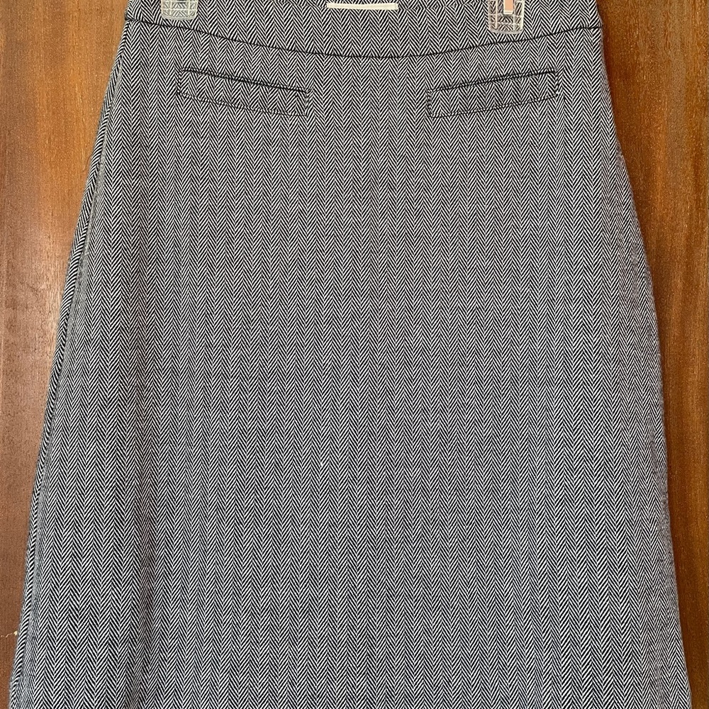 Talbots Women Chevron Unlined Charcoal Pencil Skirt Size 4
